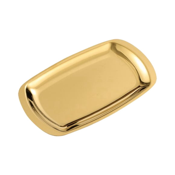Binwennn Quarter Sheet Pans for Baking Barbecue Plate Rectangular Sizzling Platter Plate Stainless Steel Stainless Steel Dinner Plate Pasta Plate Western Food Plate Stainless Steel Food Plate Kitchen