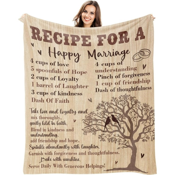 Wedding Gifts for Couples 2024 Blanket, Happy Anniversary Marriage Gifts for Couple, Gifts for Her/Him/Men/Women, Bridal Shower Gifts for Bride to Be, Gifts for Girlfriend Throw Blanket 60"x50"