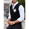 thumbnail image 5 of Coshow Men's Suit Vest Slim Fit Formal Business Waistcoat with Pocket Casual Dress Vest, 5 of 8