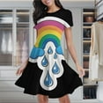 thumbnail image 2 of Rainbow Cloud Women's Classic Swing Skater Dress Casual Work Party Cocktail Dresses, 2 of 6