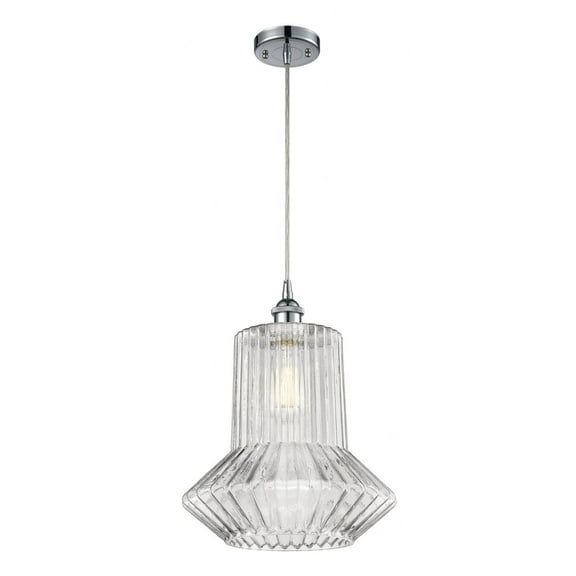 516-1P-PC-G212 Innovations Lighting Springwater - 1 Light Cord Hung Mini Pendant In Industrial Style-14 Inches Tall and 12 Inches Wide-Polished Chrome