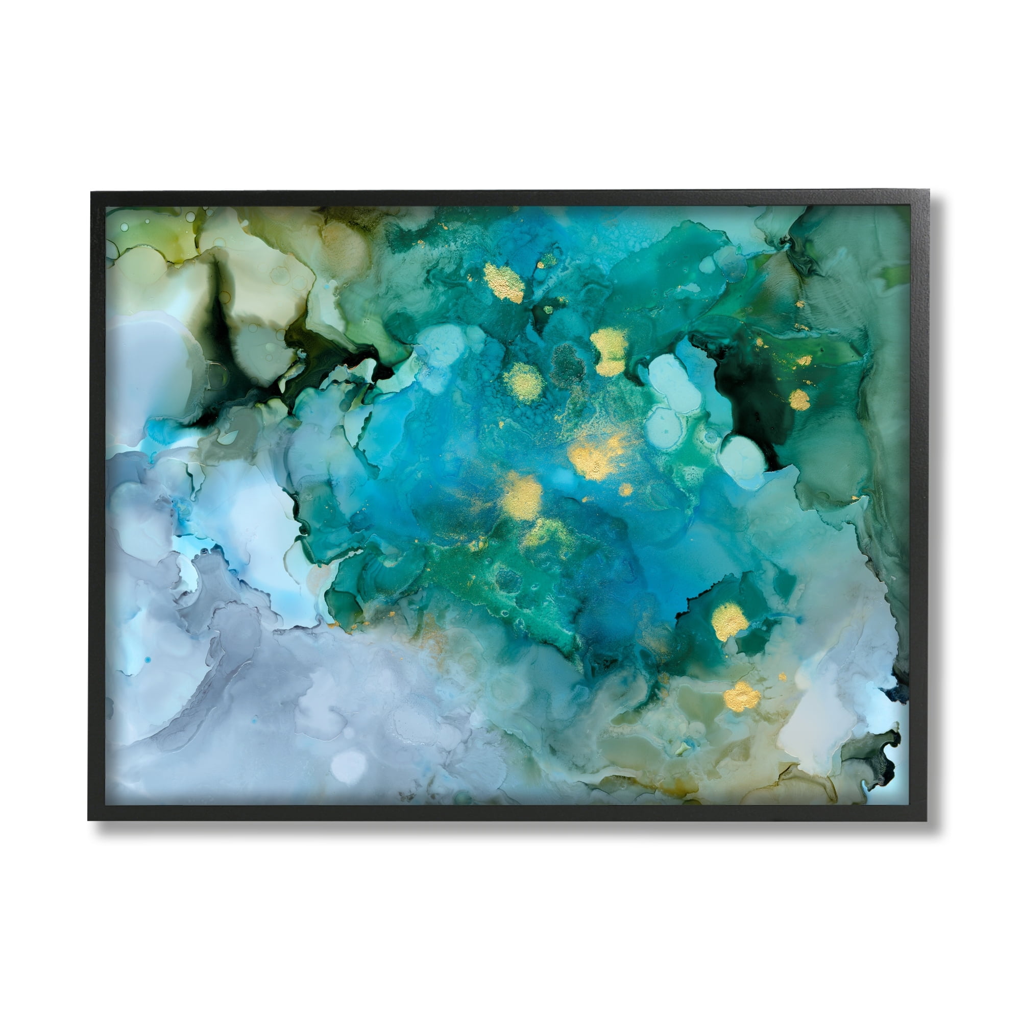 Stupell Industries Modern Ocean Water Abstract Painting Fluid Watercolor Composition, 30 x 24,Design by Victoria Borges