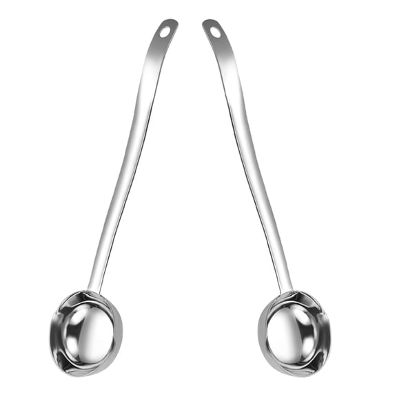 TABLZONE Stainless Steel Sauce Ladle, Silver, Long Handle, Precise Pouring, Sturdy, 2Pcs