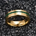 thumbnail image 2 of Men's 6mm Gold Tungsten Wedding Bands with Inlaid Crushed Green Created-Opal Size 6-12, 2 of 5