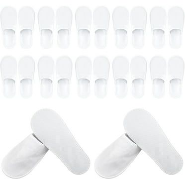 12 Pairs Disposable Spa Slippers, Hotel Slippers, Fluffy Closed Toe Spa Slippers, Non Slip Travel Slippers, Foldable Lightweight Slippers, Fit Size for Men & Women (Large)