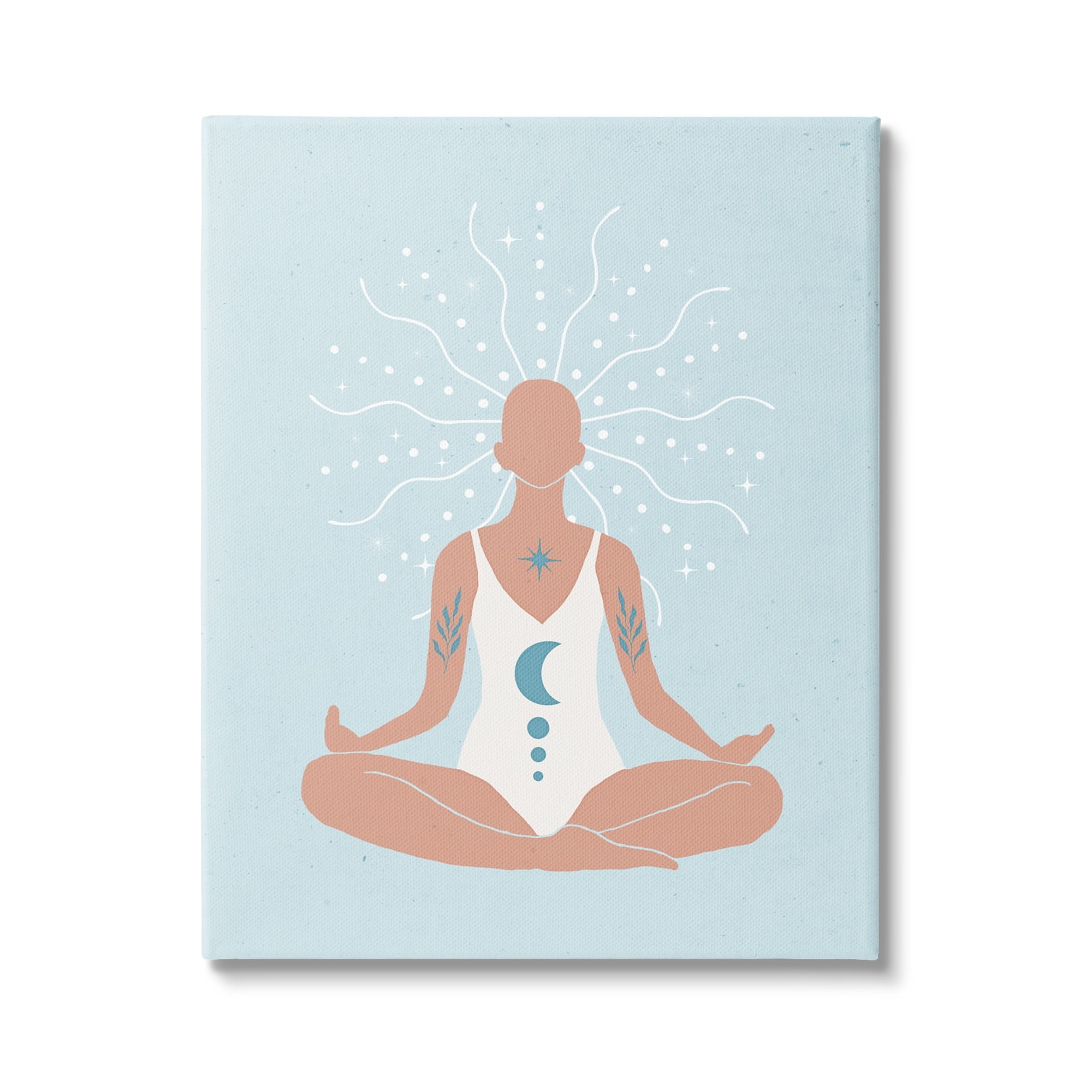 Stupell Industries Mindful Tai Chi Human Meditation Stellar Energy Tuning,30 x 40, Design by Nina Blue