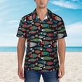 thumbnail image 2 of Pofeuu Hand Drawn Colorful Fishes Print Hawaiian Shirt for Men Sleeves Casual Button Down Summer Beach Dress Shirts T-Shirts,X-Large, 2 of 7