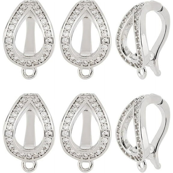 1 Box 6pcs Necklace Shortener Enhancer Clasp Cubic Zirconia CZ Diamond Connector Openable Lock Extender for 8mm Pearl Gemstone Bead Jewelry Making