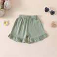 thumbnail image 5 of Toddler Baby Girl Outfits Summer Clothes Set Double Bow Decor Sleeveless Top and Ruffle Shorts Set Casual Toddler Outfit 3-4 Years, 5 of 8