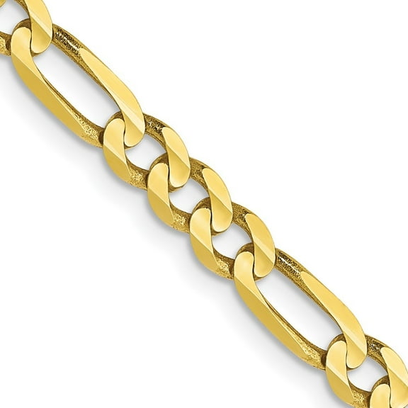 Auriga 10K Yellow Gold 4 mm Concave Figaro Chain Necklace for Women 18"