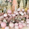 thumbnail image 4 of Sea Team 41-Pack Christmas Ball Ornaments with Strings, 60mm/2.36-Inch Medium Size Baubles, Shatterproof Plastic Christmas Bulbs, Hanging Decorations for Xmas Tree, Holiday, Wedding, Party, Pink, 4 of 7