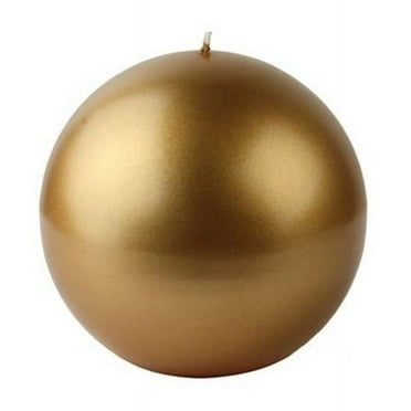 4 in. Metallic Gold Ball Candles -2pc-Box