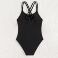 thumbnail image 6 of WOYY Girls One-Piece Swimsuit Solid Basic Criss-Cross Back Bathing Suit, Sizes 11-12, 6 of 6