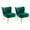Green - Velvet, variant on Guyou Modern Accent Chair Set of 2, Armless Slipper Chair Velvet Upholstered Lounge Chair, Wingback Large Single Sofa Side Chair with Gold Legs for Living Room Bedroom, Black