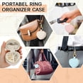 thumbnail image 6 of Velvet Mini Travel Jewelry Case - 2-in-1 Ring Holder Keychain for Women, Portable Clutch Organizer for Earrings/Necklace, Wedding Party & Vacation Daily Storage Bag Gift for Her, 6 of 8