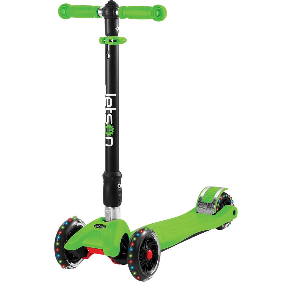 Jetson Twin Kick Scooter with LED Light up Wheels, Unisex, Green ...