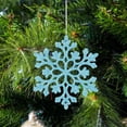 thumbnail image 6 of Christmas Light Blue Snowflake Ornaments Plastic Glitter Ornaments for Winter Christmas Tree Decorations Varies Craft Snowflakes/ Snowflake Ornament Bu3, 6 of 7