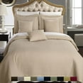 thumbnail image 1 of Luxury Checkered Quilted  Multi-Piece Coverlet Sets Wrinkle Free, 1 of 1