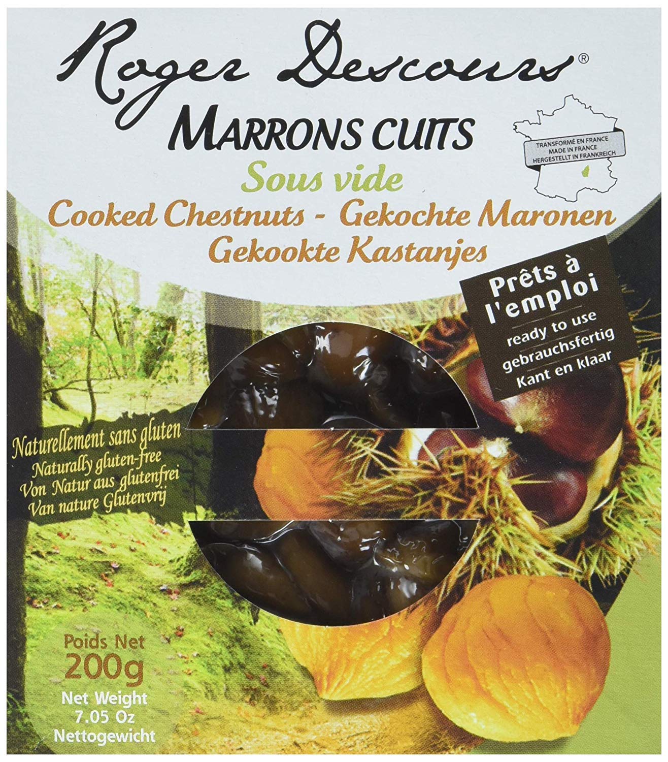 Roger Descours Cooked chestnuts, vacuum packed 200g (7.05 oz)