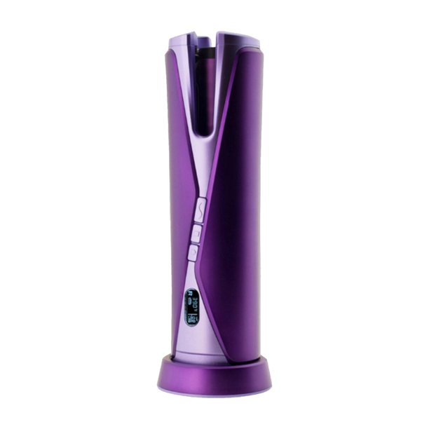 Rizador de pelo automático inalámbrico recargable con pantalla LCD música ajustable Púrpura Yuyangstore Rizador de pelo automático