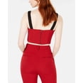 thumbnail image 5 of Line & Dot Womens 2-Tone Crop Top Blouse, Red, Small, 5 of 5