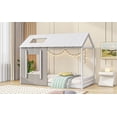 thumbnail image 5 of Miekor Twin Size House Platform with Roof and Window, White& Antique Grey W2US954, 5 of 9