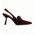 thumbnail image 2 of XYD Women Pointed Toe Slingback Pumps Stiletto Heels Buckled Back Strap Events Dinners Dress Shoes Size 5 Dark Red, 2 of 4