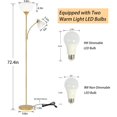 thumbnail image 5 of Lámpara De Pie Lámpara De Pie 3 Niveles Brillo Regulable Incluido Bombillas Led De 9W Y 5W Lámpara Para Sala De Estar Dormitorio Oficina Lectura, 5 of 5