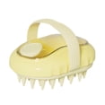 thumbnail image 1 of Scalp Massager Shampoo Brush with Silicone Bristles for Deep Oil Removal and Gentle Exfoliation Wet Dry Use Yellow, 1 of 4