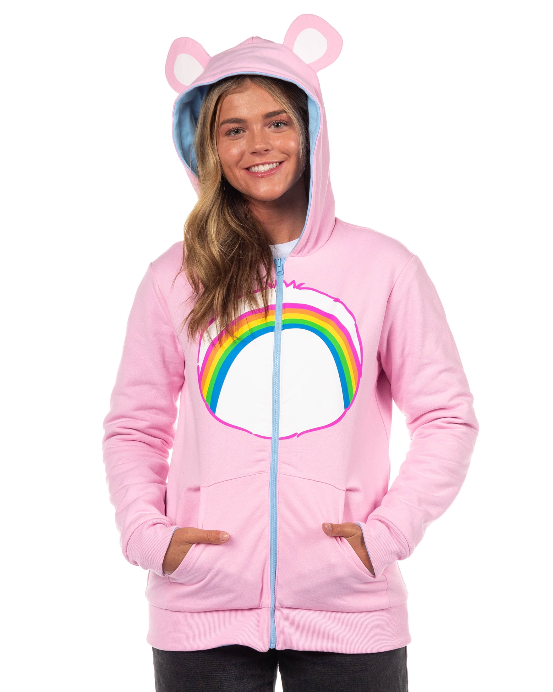 Care Bears Hoodie Grumpy Bear and Cheer Bear Reversible Juniors Hooded Costume Sweatshirt