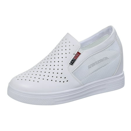 

Fsqjgq Comfy Shoes for Women Casual Casual Women s Non Slip Solid Color Slip On Mesh Thick Sole Breathable Work Single Shoes Kids Shoes Boys Casual White 39