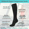 thumbnail image 5 of 2 Pairs Zipper Pressure Compression Socks Stockings Leg - Open Toe Knee High - 20-30 mmHg - Circulation, Varicose Veins, Swollen Legs, Zipper, 5 of 6