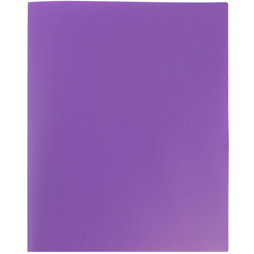 JAM Paper Plastic 2 Pocket POP Folders, School Folders, Purple, Bulk 144/Box