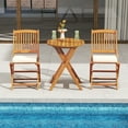 thumbnail image 2 of Gymax 3 PCS Patio Bistro Set Folding Dining Chairs w/ Coffee Table Padded Cushion Seats, 2 of 10