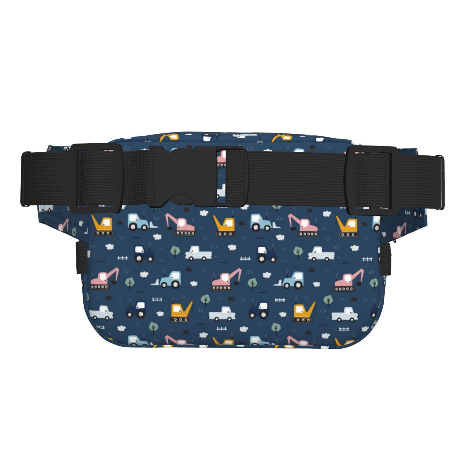 Picia Modern Modern Excavator Print Square Double-Layer Waist Bag Mini Adjustable Waist Belt Bag Exercise Running Travel Hiking