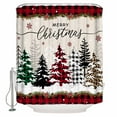 thumbnail image 2 of Christmas Tree Waterproof Fabric Shower Curtain, Red Black Plaid Xmas Snowflake Shower Curtain for Bathroom Curtains Bathtubs Hotel Washable Shower Curtains with 12 Hooks Stall 54x78in, 2 of 6