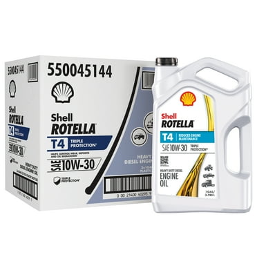 Shell Rotella T4 Triple Protection 10W-30 Motor Oil, 1 Gallon (3 Pack)