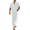White, variant on Men's V-Neck Linen Robe Short Sleeve Kaftan Thobe Long Gown Casual Shirt for Beach