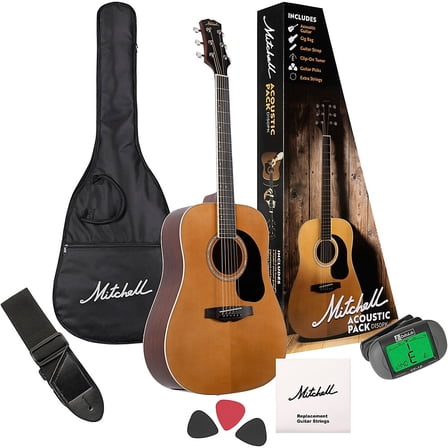 Mitchell Motion D150 Dreadnought Acoustic Guitar Pack Natural
