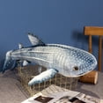 thumbnail image 2 of Peluche de peluche realista con forma de tiburón ballena, 60 cm, suave, 2 of 2