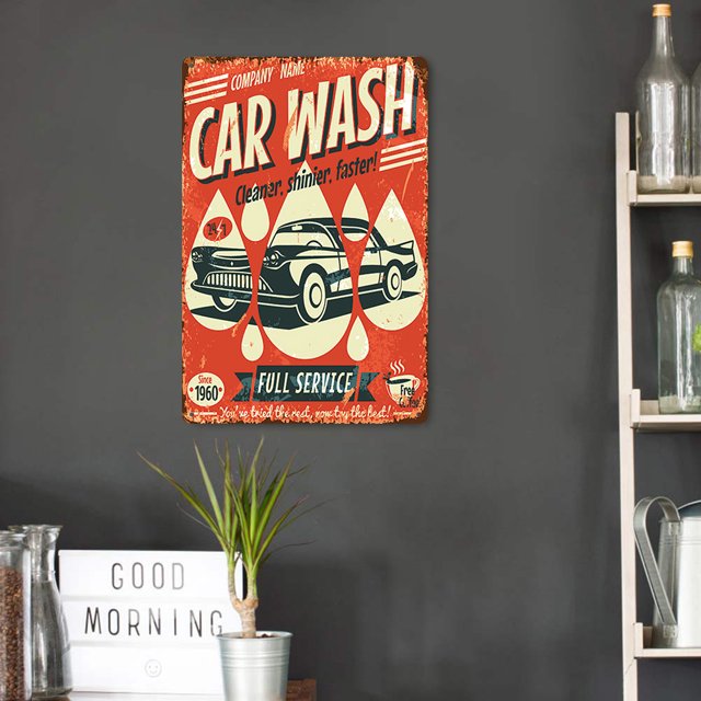 Cartel De Placa De Cartel De Estaño De Placa De Metal Retro De Garaje De Coche Decoraciones De Arte De Pared Vintage Likrtyny Arte Deco