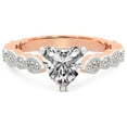 thumbnail image 3 of IGI Certified 2 Carat Heart Shape Lab Grown Diamond Engagement Ring | 14K Rose Gold | Filippa Milgrain Diamond Ring | FG-VS1-VS2 Quality Friendly Diamonds, 3 of 5