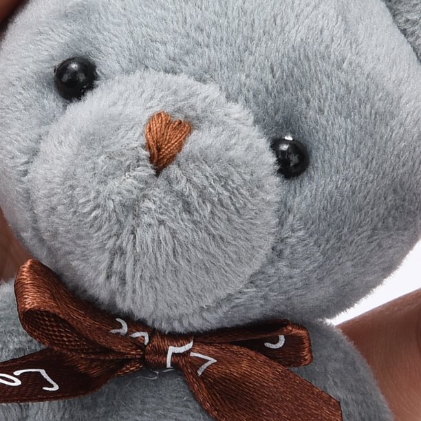 Muñeca de oso con lazo de dibujos animados, regalos de San Valentín DIY, juguetes de peluche colgantes (gris) Likrtyny Para estrenar
