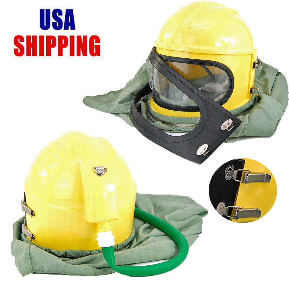 AIR Supplied Safety Sandblast Helmet Air Feed Sandblaster Hood