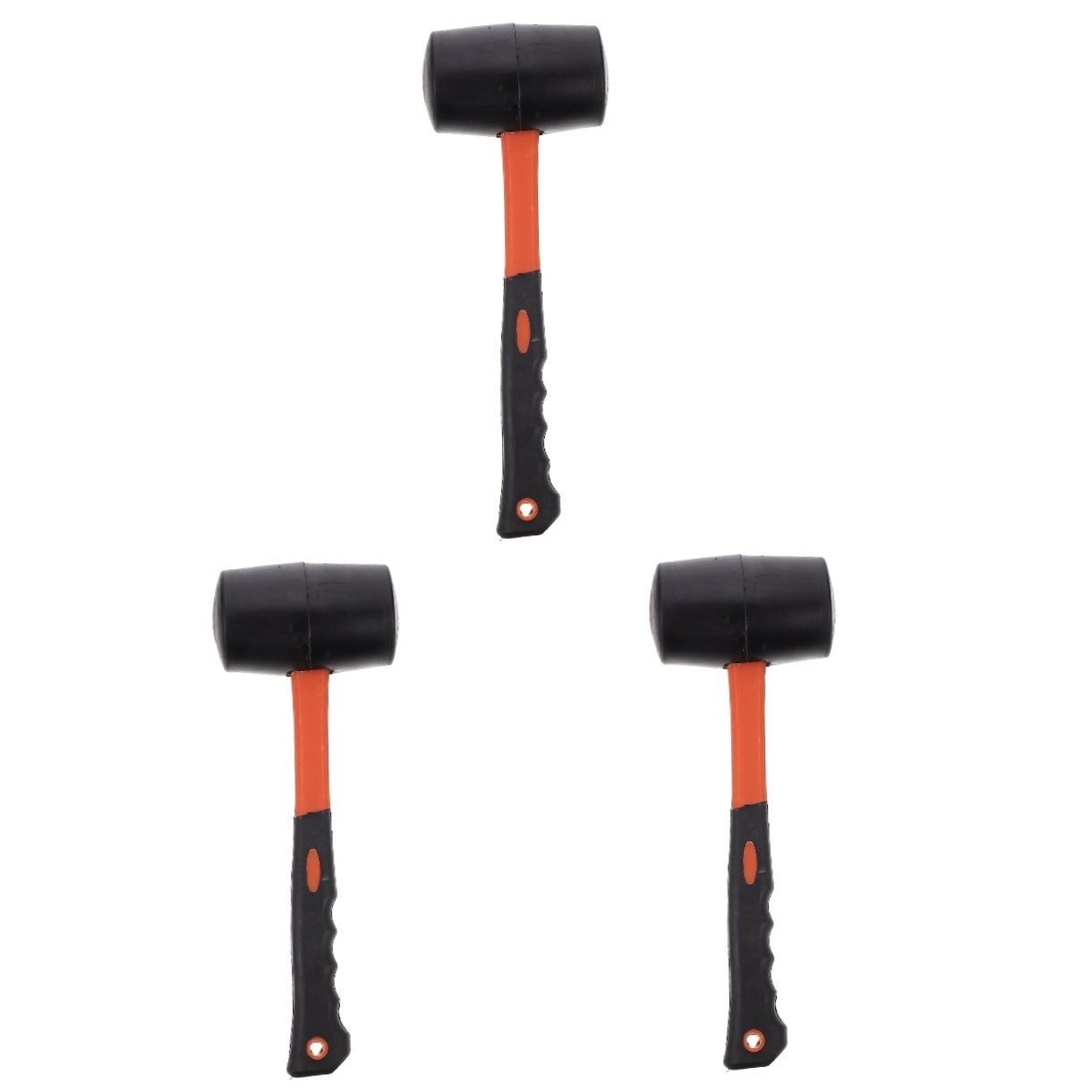 COOPHYA 3-Piece Rubber Mallet Set with Two-Color Fiber Handles, 10.8 x 3.3 Inch Hammer Tool for and Construction