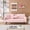 Pink, variant on CKEASEAN 72" Corduroy Straight-Line Futon Sofa Bed, Modern Convertible Loveseat Sofa with Adjustable Backrest, Minimalist Style Cloud Couch Bed with Cup Holder for Living Room, Bedroom, Easy assembly