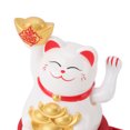 thumbnail image 2 of Suodoka Solar Powered Lucky Cat Rotating Base Fortune Cat Statue for Car Dashboard Checkstand Desktop Decoration White 3 inches / 7.7 cm[cite: 1], 2 of 4