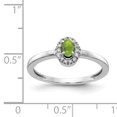 thumbnail image 2 of 14K White Gold Plated Diamond & Cabachon Peridot Ring Size 7, 2 of 5