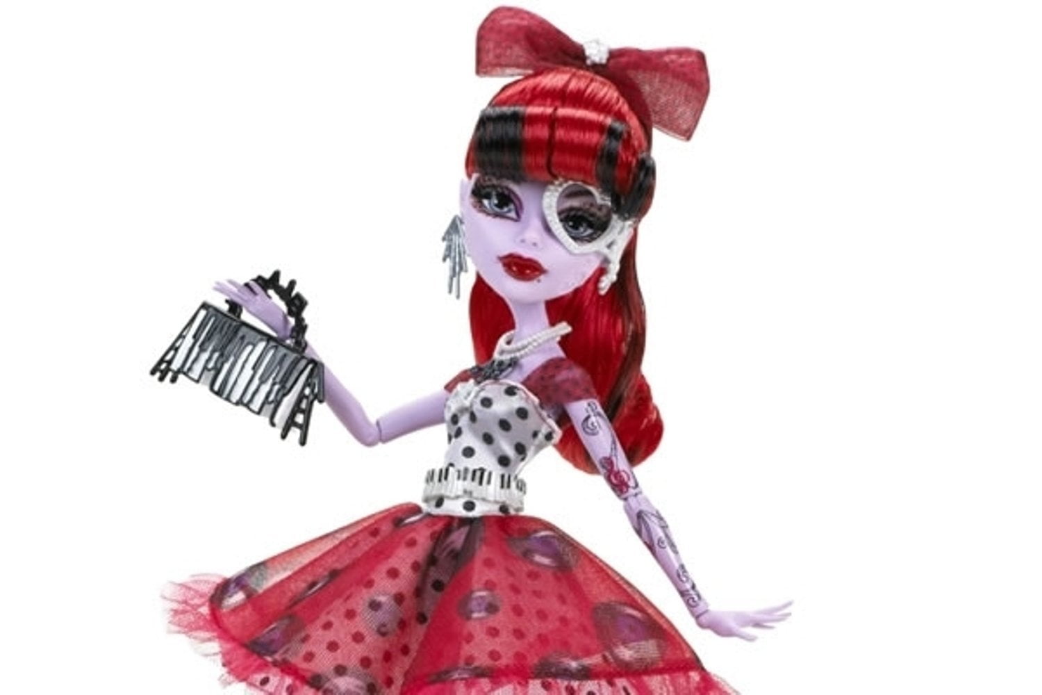 monster high doll red and black hair