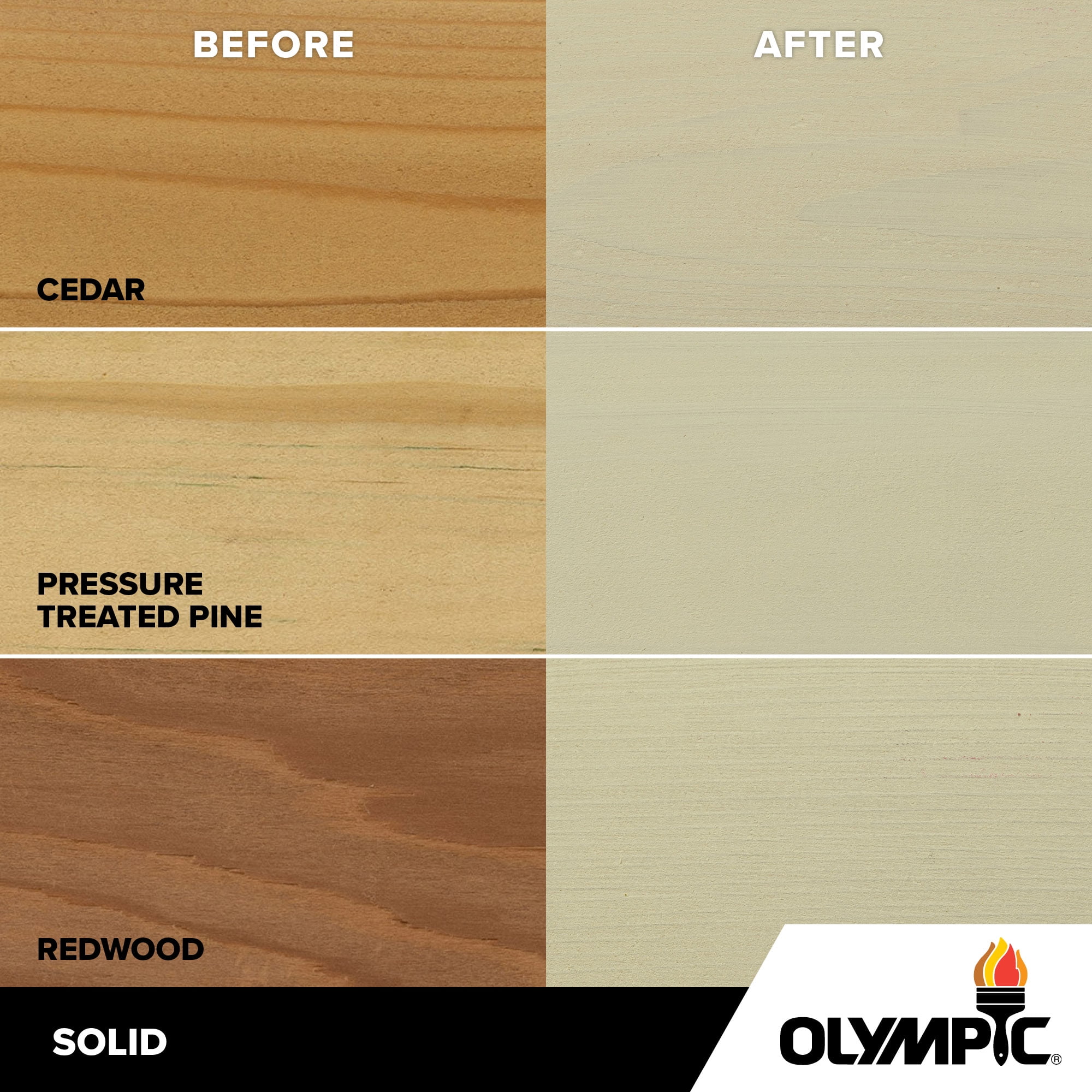 Olympic Elite 1 Gallon SC-1057 Outside White Solid Advanced Exterior Stain and Sealer in One